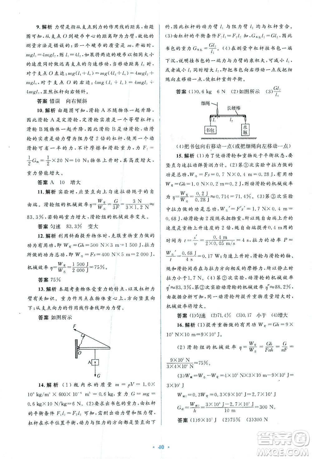 人民教育出版社2021同步解析與測(cè)評(píng)八年級(jí)物理下冊(cè)人教版答案