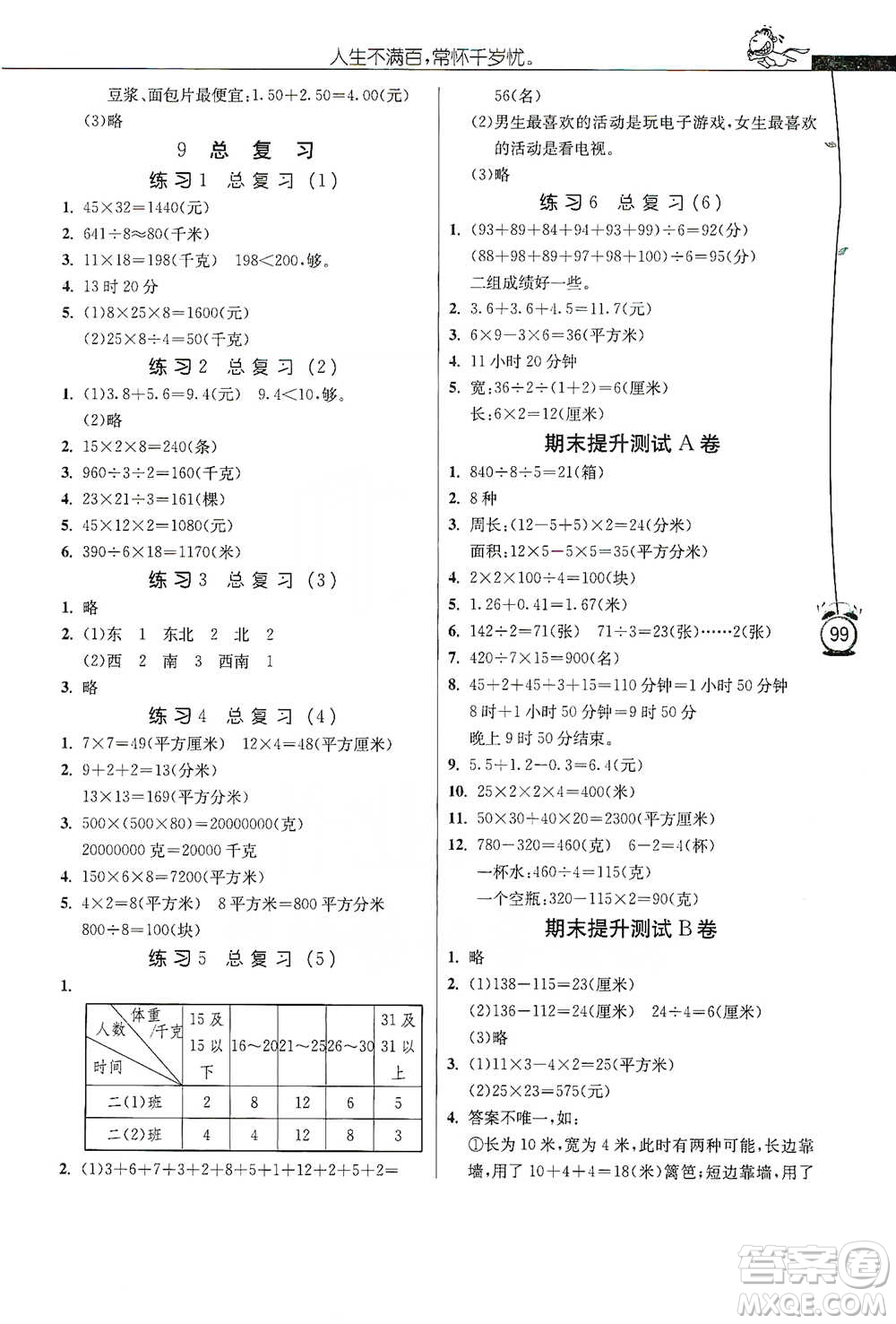 江蘇人民出版社2021小學(xué)數(shù)學(xué)應(yīng)用題解題高手三年級(jí)下冊人教版參考答案