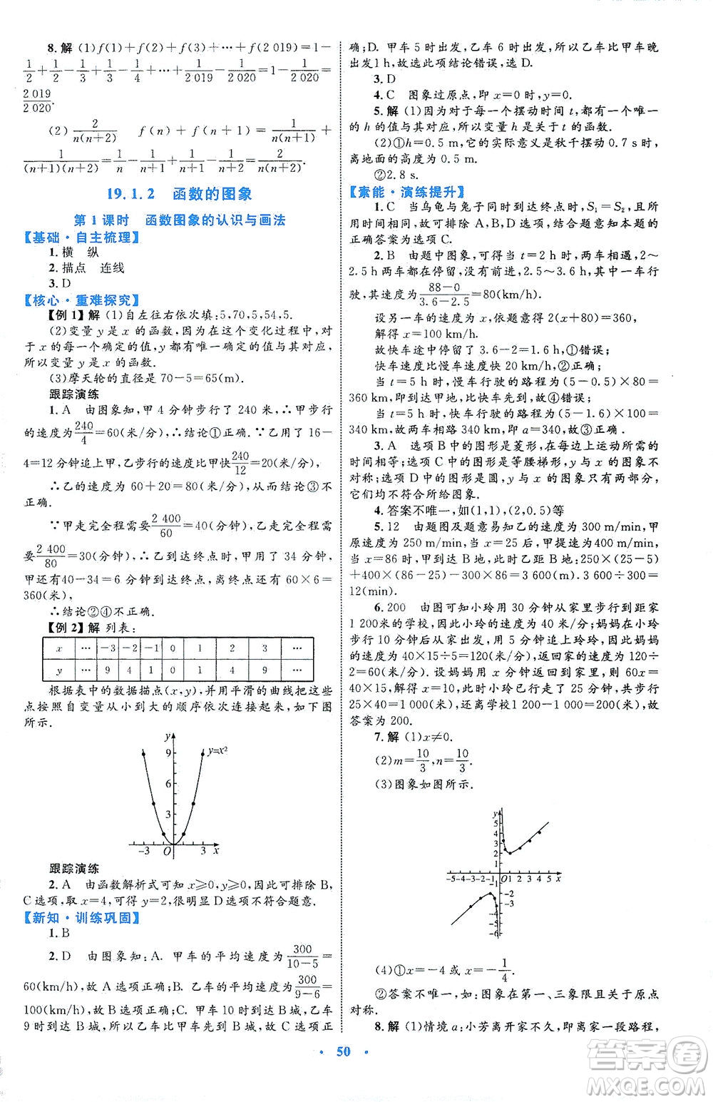 內(nèi)蒙古教育出版社2021學(xué)習(xí)目標(biāo)與檢測(cè)八年級(jí)數(shù)學(xué)下冊(cè)人教版答案