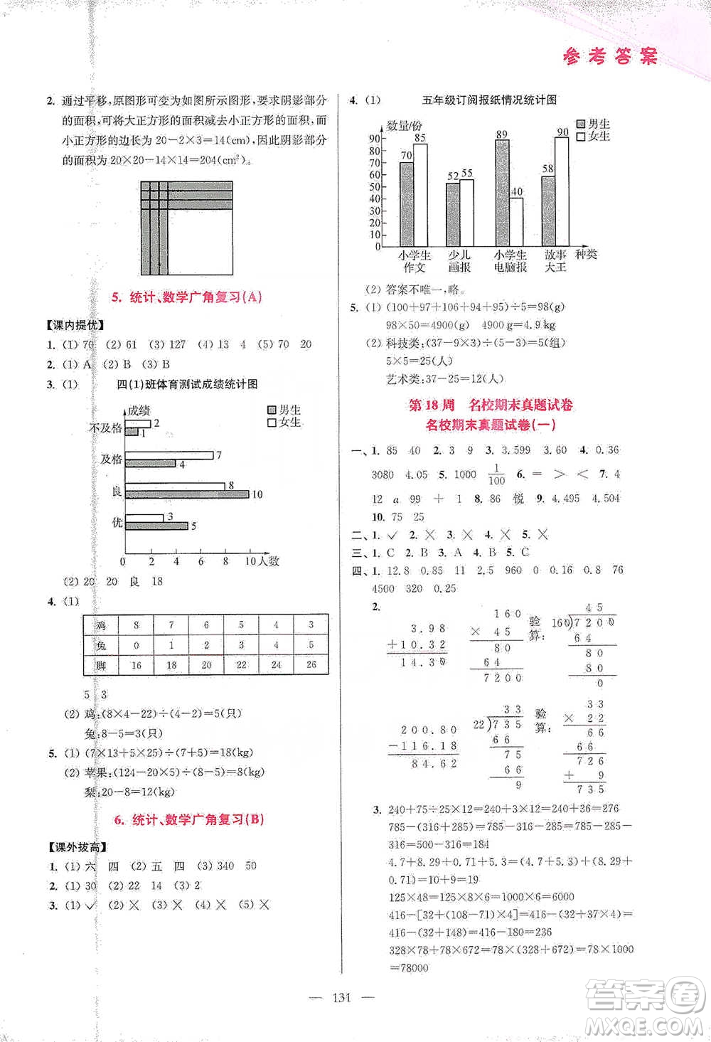 江蘇鳳凰美術出版社2021超能學典小學數學從課本到奧數同步練四年級下冊人教版參考答案
