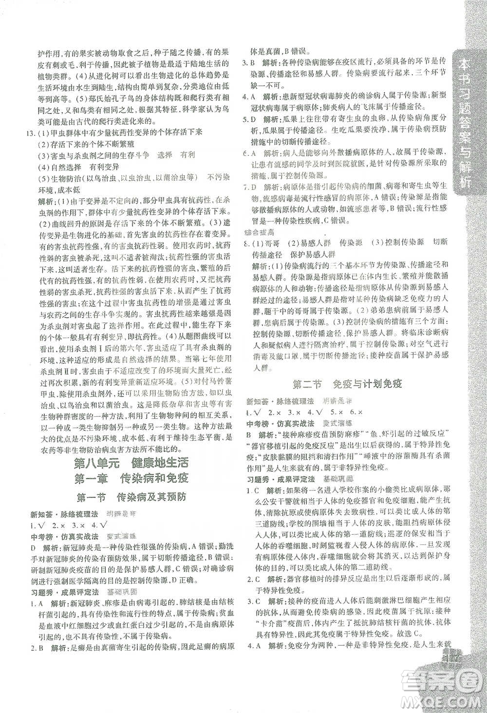 開(kāi)明出版社2021倍速學(xué)習(xí)法八年級(jí)生物學(xué)下冊(cè)人教版參考答案