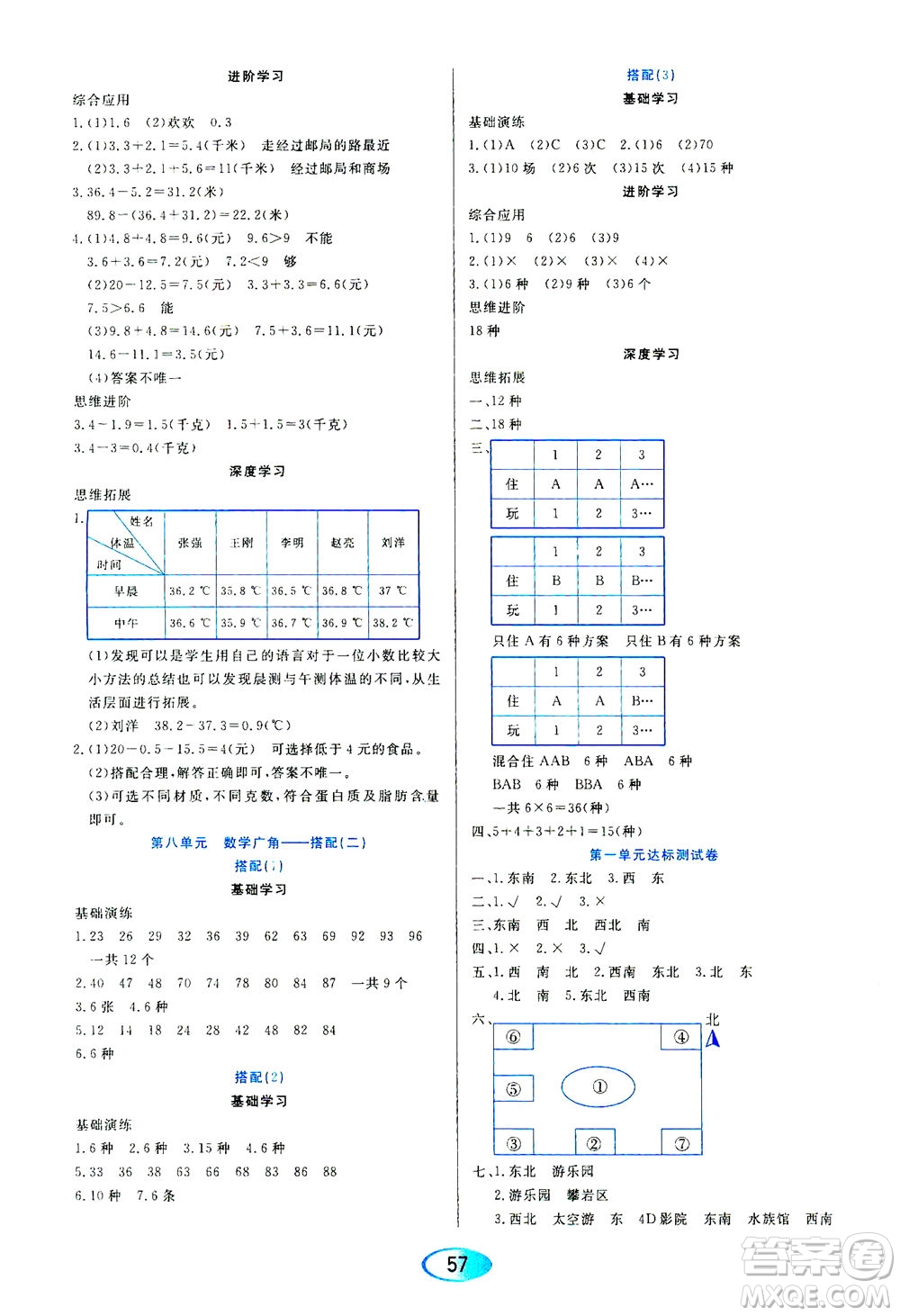 黑龍江教育出版社2021資源與評(píng)價(jià)三年級(jí)數(shù)學(xué)下冊(cè)人教版答案