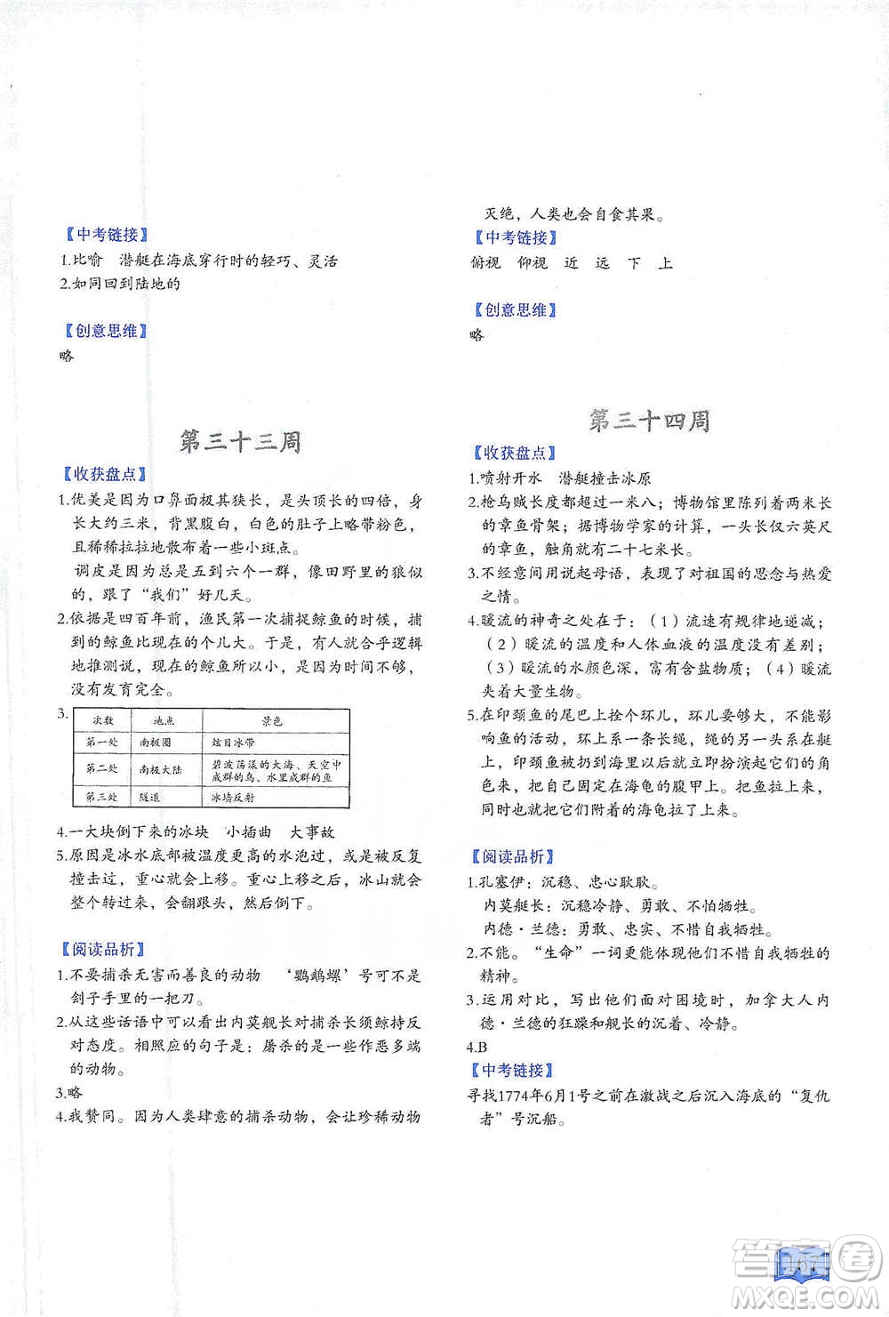 延邊教育出版社2021名著閱讀周計(jì)劃七年級語文通用版參考答案