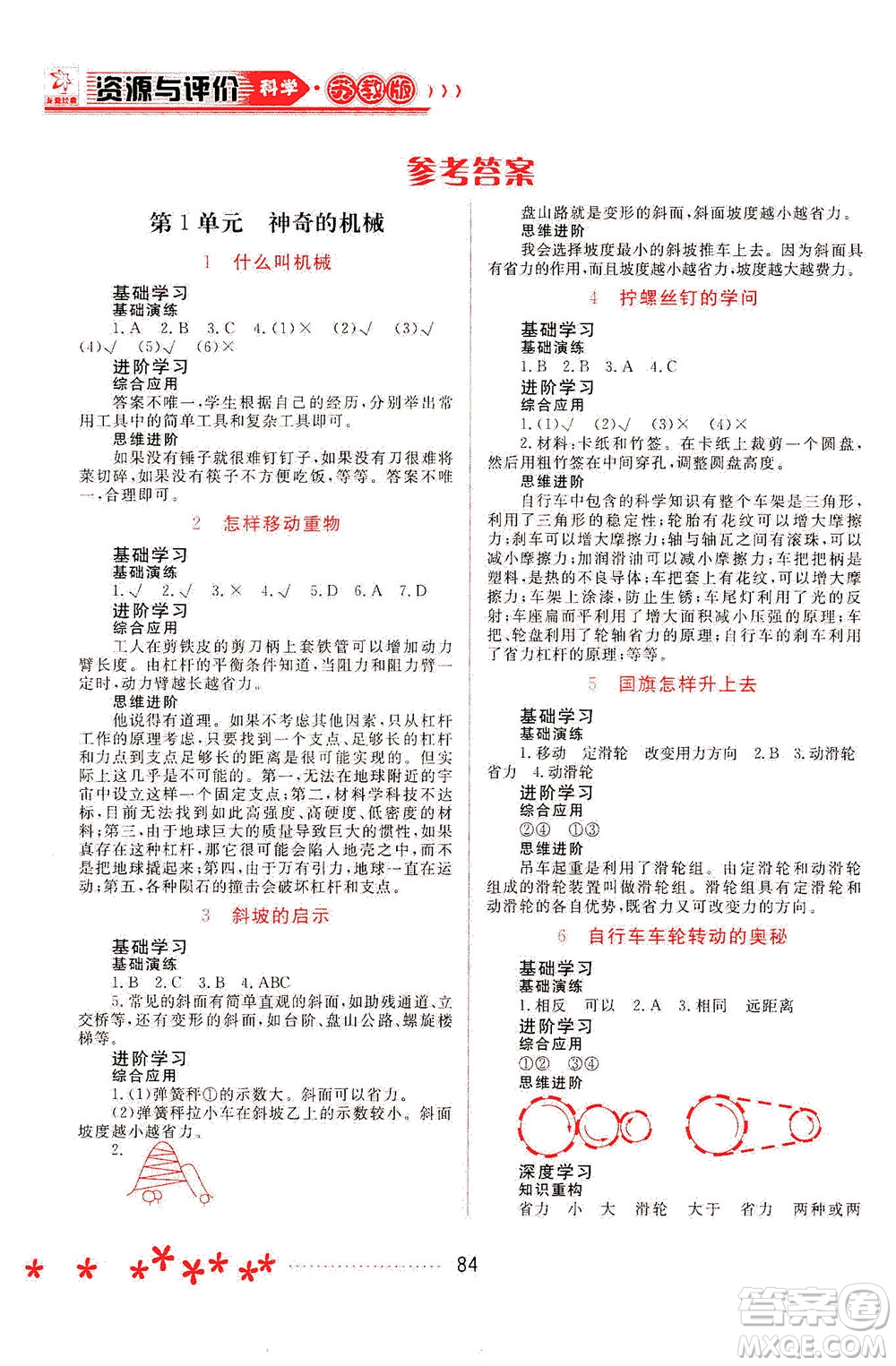 黑龍江教育出版社2021資源與評(píng)價(jià)五年級(jí)科學(xué)下冊(cè)蘇教版答案