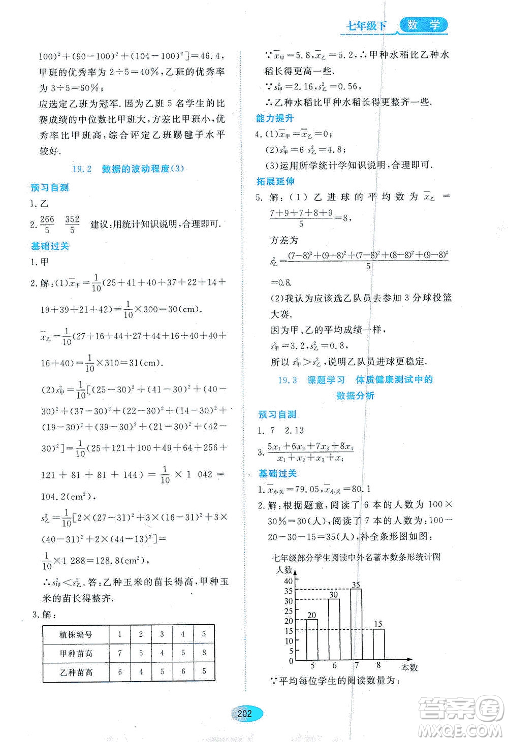 黑龍江教育出版社2021資源與評價七年級數(shù)學下冊五四學制人教版答案