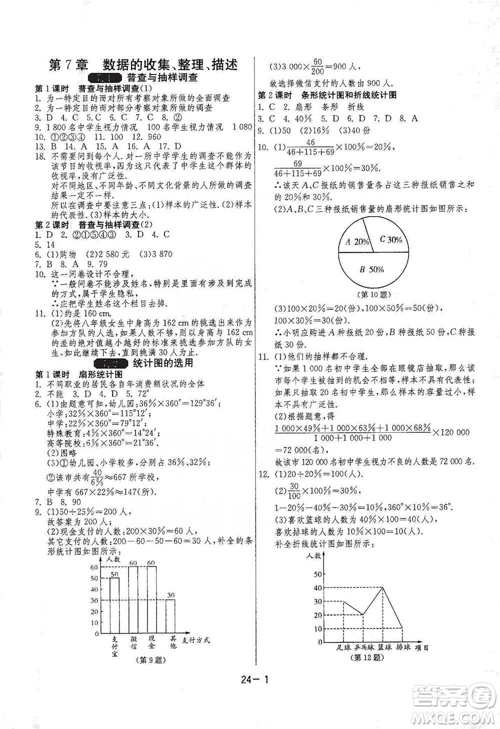 江蘇人民出版社2021年1課3練單元達(dá)標(biāo)測試八年級下冊數(shù)學(xué)蘇科版參考答案