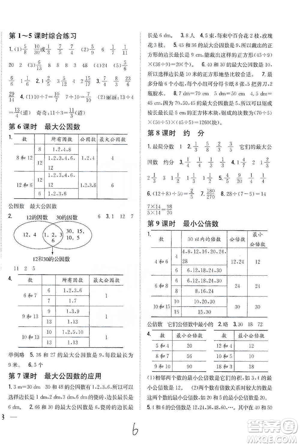 吉林人民出版社2021小學(xué)題幫五年級(jí)下冊(cè)數(shù)學(xué)人教版參考答案