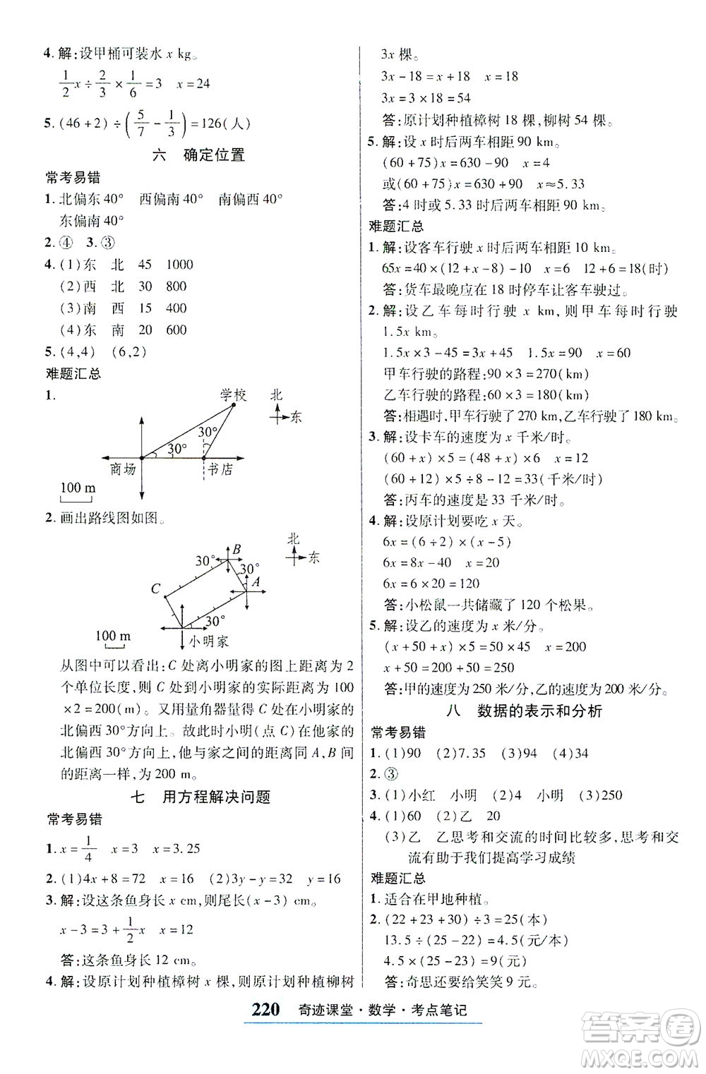 武漢出版社2021奇跡課堂考點(diǎn)筆記手冊數(shù)學(xué)五年級下冊北師版答案