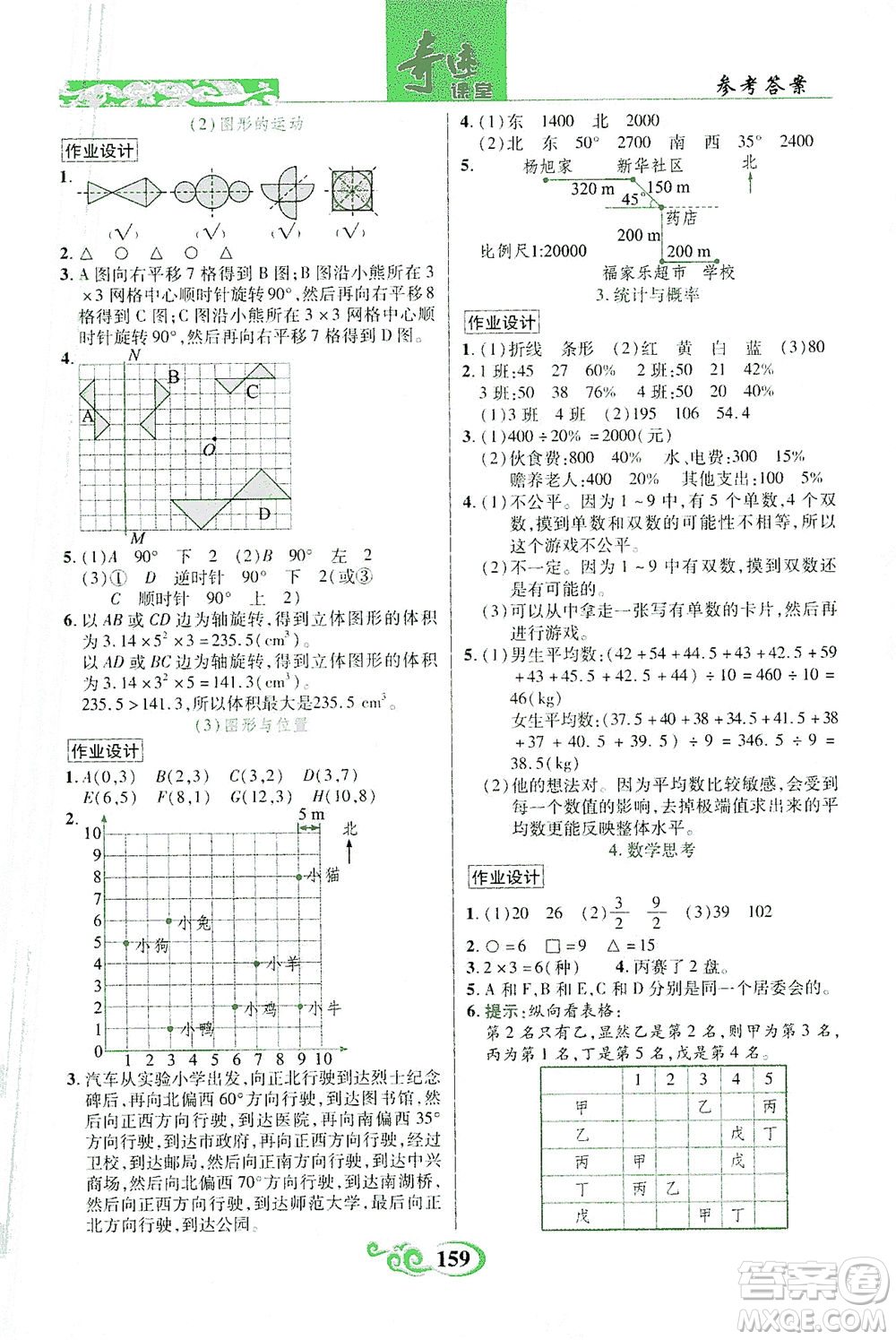 武漢出版社2021奇跡課堂數(shù)學(xué)六年級下冊人教版答案