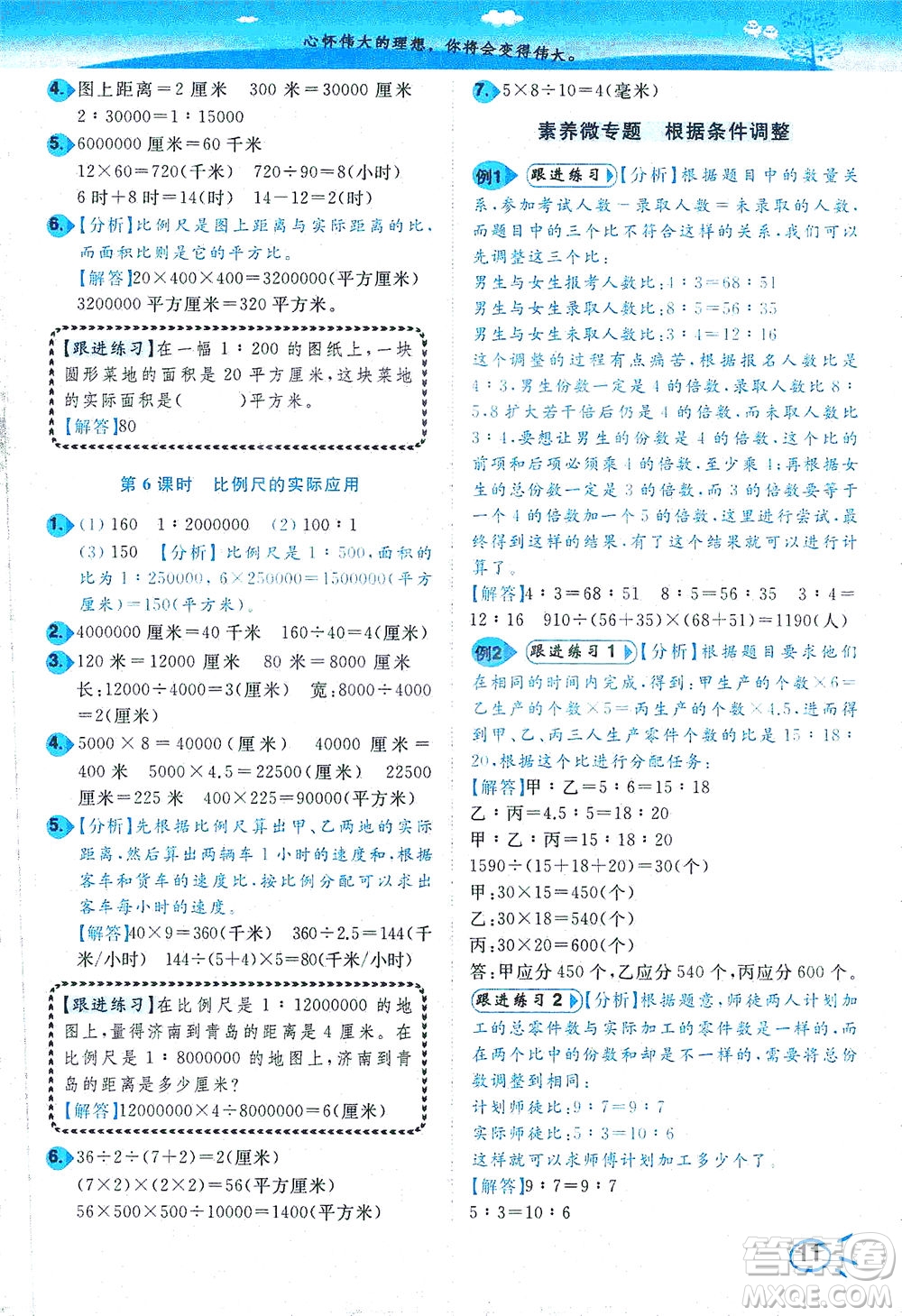 東南大學(xué)出版社2021年ENBO小天才智能培優(yōu)數(shù)學(xué)六年級下冊江蘇版答案