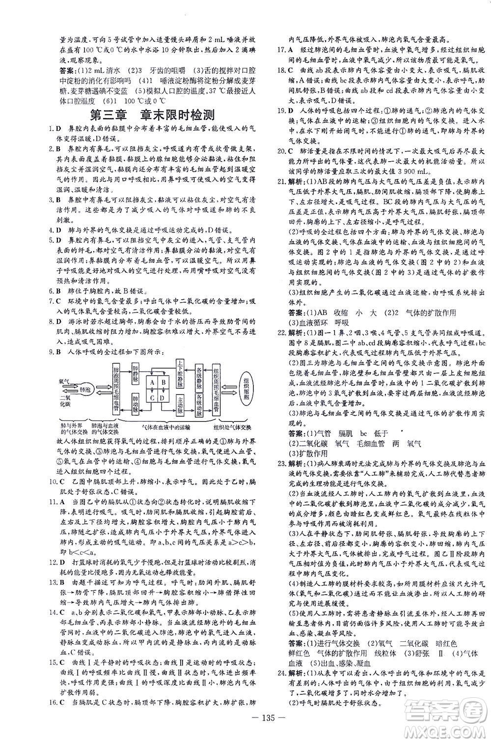 新世紀(jì)出版社2021練案課時(shí)作業(yè)本生物七年級(jí)下冊(cè)人教版答案