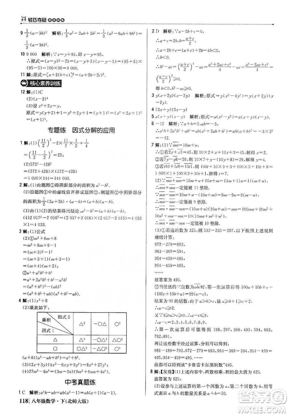 北京教育出版社2021年1+1輕巧奪冠優(yōu)化訓(xùn)練八年級(jí)下冊(cè)數(shù)學(xué)北師大版參考答案