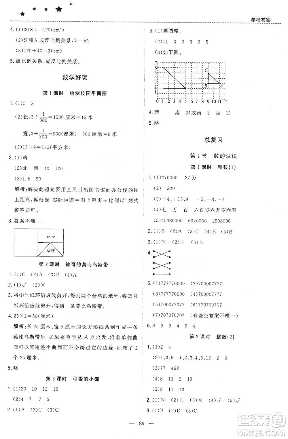 北京教育出版社2021年1+1輕巧奪冠優(yōu)化訓(xùn)練六年級(jí)下冊(cè)數(shù)學(xué)北師大版參考答案