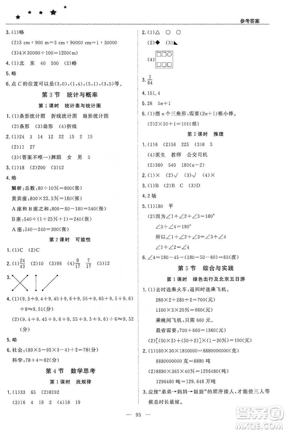 北京教育出版社2021年1+1輕巧奪冠優(yōu)化訓練六年級下冊數學人教版參考答案