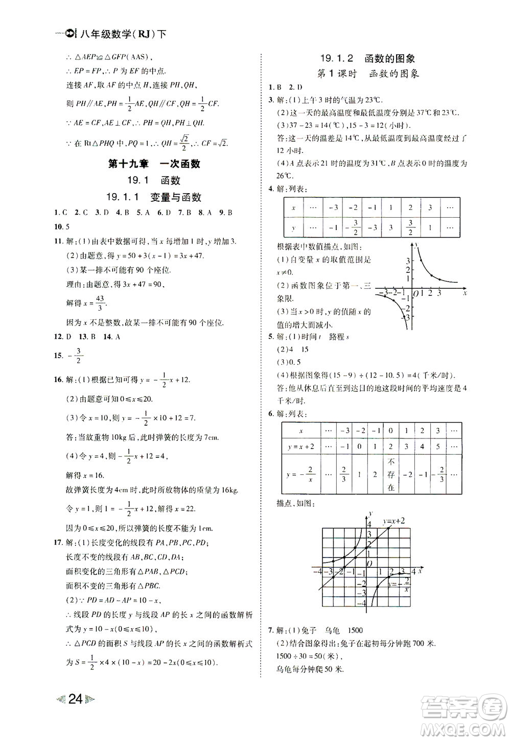 北方婦女兒童出版社2021勝券在握打好基礎(chǔ)作業(yè)本八年級(jí)數(shù)學(xué)下冊(cè)RJ人教版答案