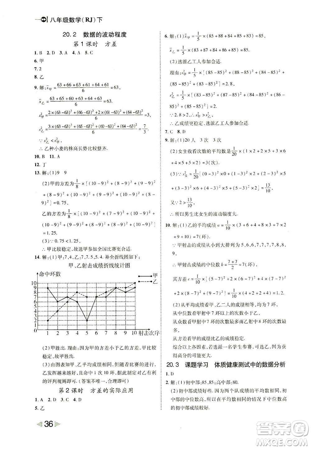 北方婦女兒童出版社2021勝券在握打好基礎(chǔ)作業(yè)本八年級(jí)數(shù)學(xué)下冊(cè)RJ人教版答案