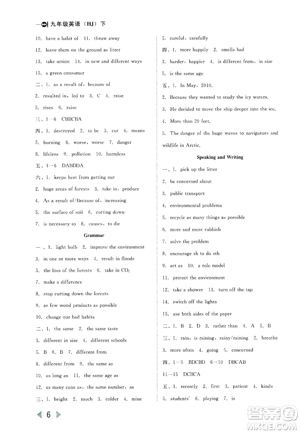 北方婦女兒童出版社2021勝券在握打好基礎(chǔ)作業(yè)本九年級(jí)英語(yǔ)下冊(cè)HJ滬教版答案
