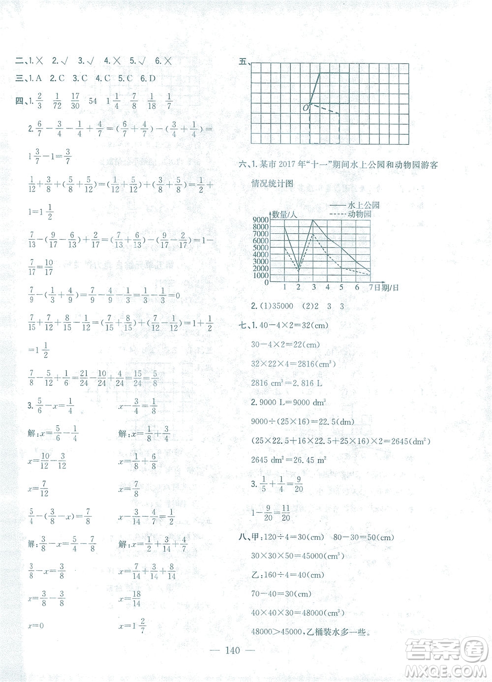 浙江大學(xué)出版社2021課時(shí)特訓(xùn)優(yōu)化作業(yè)本五年級(jí)數(shù)學(xué)下冊(cè)人教版答案