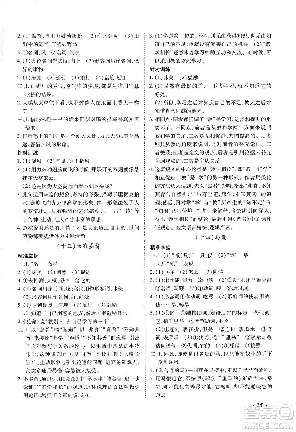 延邊教育出版社2021本土攻略精準(zhǔn)復(fù)習(xí)方案九年級(jí)語(yǔ)文下冊(cè)人教版答案