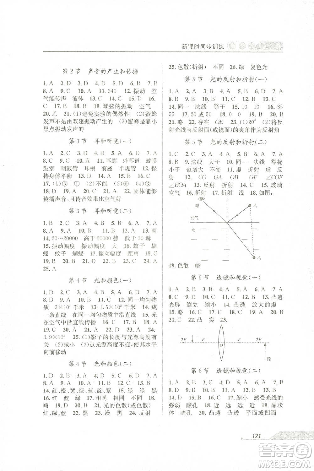 開明出版社2021當(dāng)堂練新課時(shí)同步訓(xùn)練七年級(jí)下冊(cè)科學(xué)浙教版參考答案
