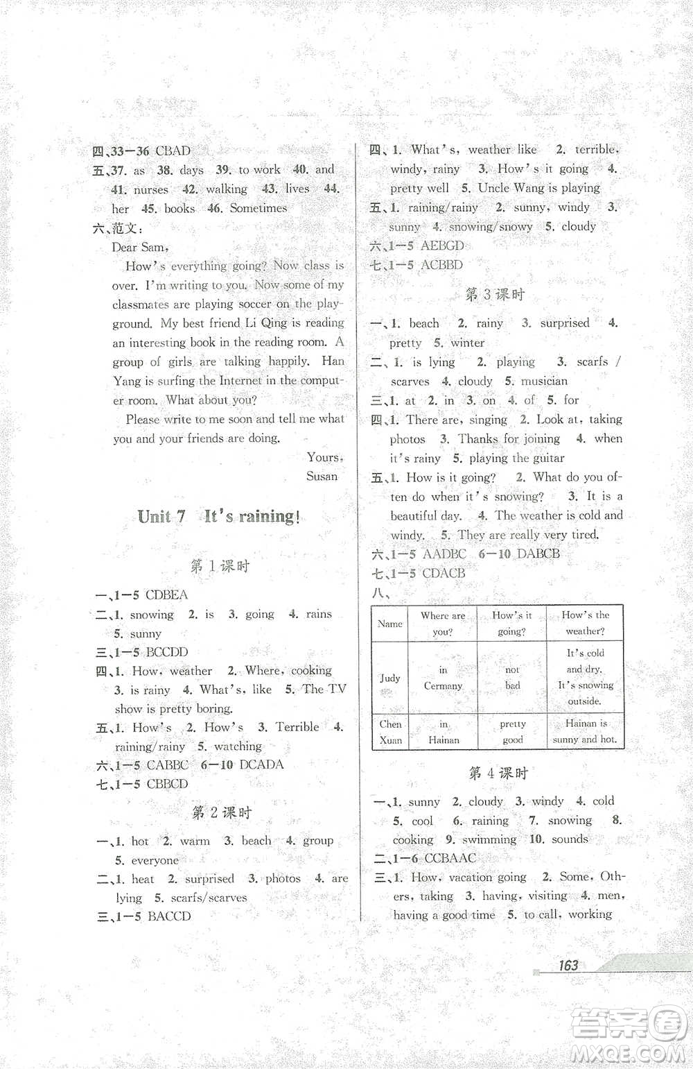 開明出版社2021當(dāng)堂練新課時(shí)同步訓(xùn)練七年級(jí)下冊(cè)英語(yǔ)人教版參考答案