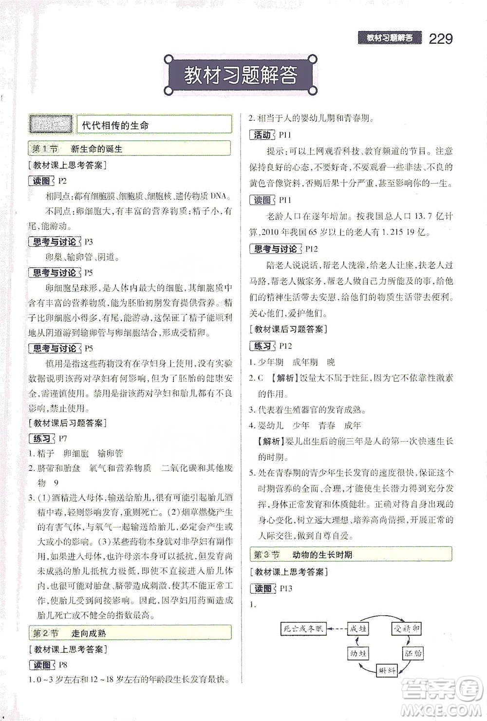 陜西師范大學(xué)出版總社2021初中教材完全解讀七年級下冊科學(xué)浙教版參考答案