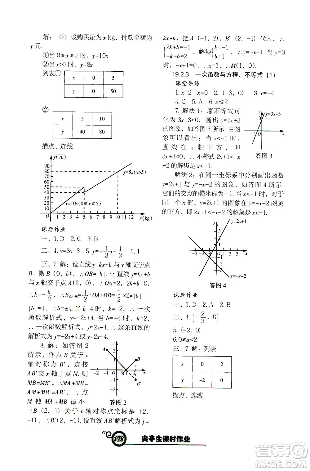 遼寧教育出版社2021尖子生課時作業(yè)八年級數(shù)學(xué)下冊人教版答案