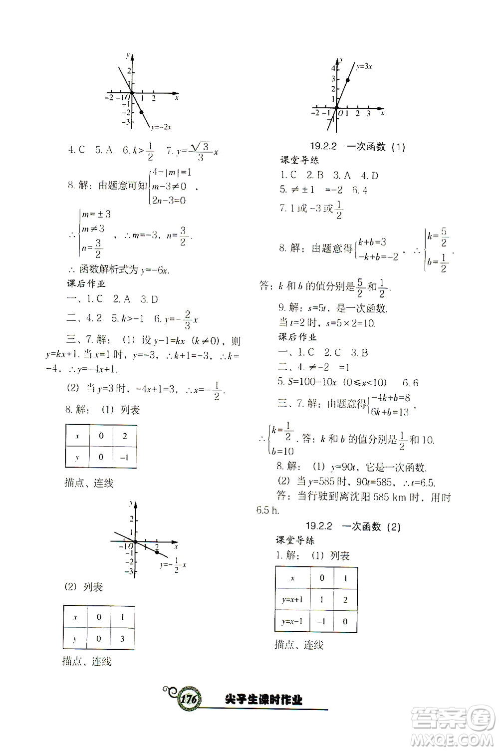 遼寧教育出版社2021尖子生課時作業(yè)八年級數(shù)學(xué)下冊人教版答案