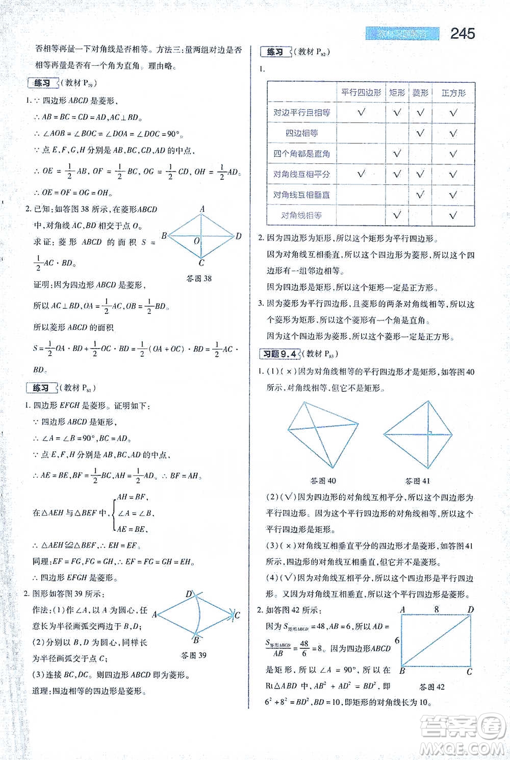 陜西師范大學(xué)出版總社2021初中教材完全解讀八年級(jí)下冊(cè)數(shù)學(xué)蘇科版參考答案