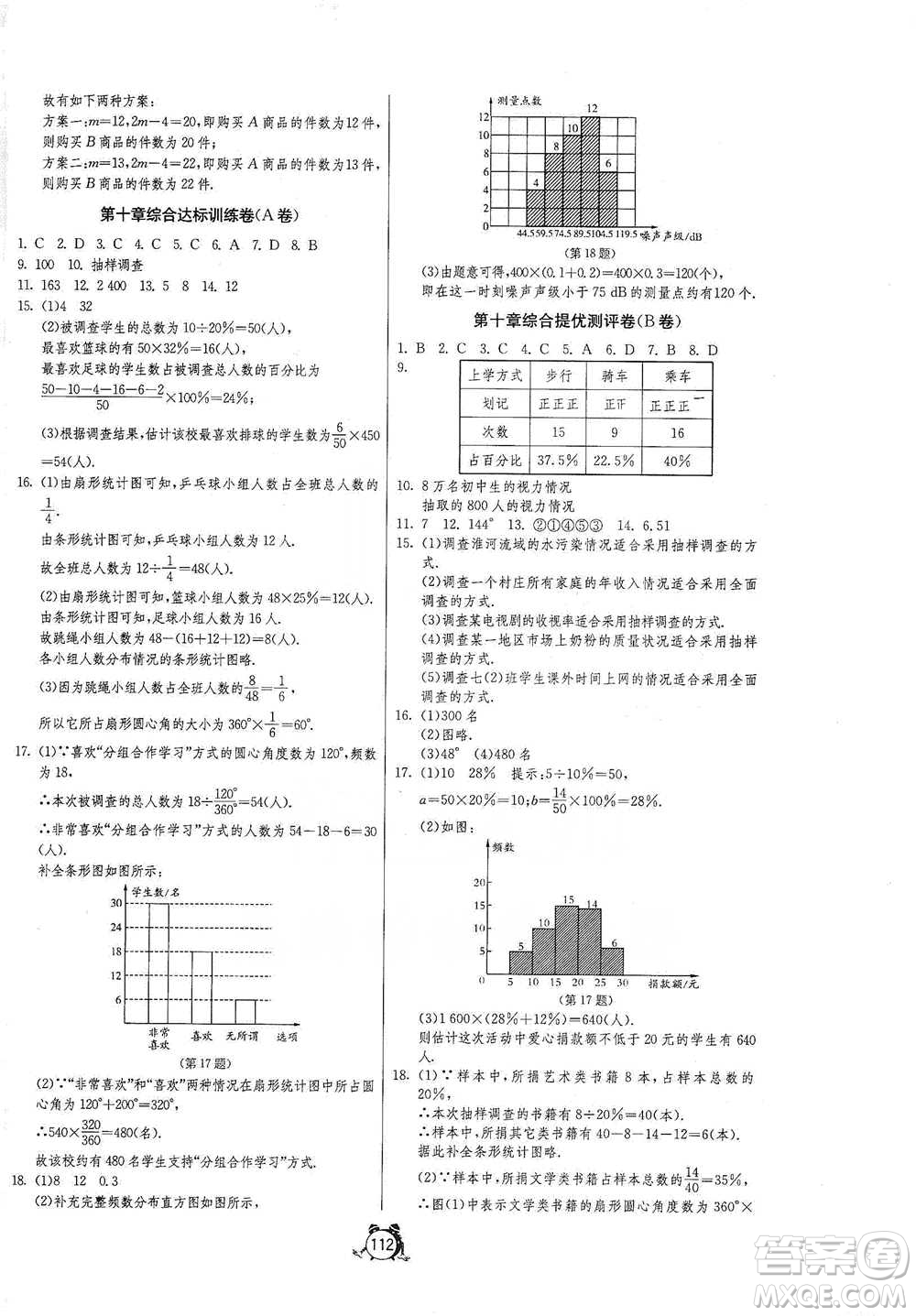 江蘇人民出版社2021單元雙測(cè)全程提優(yōu)測(cè)評(píng)卷七年級(jí)下冊(cè)數(shù)學(xué)人教版參考答案