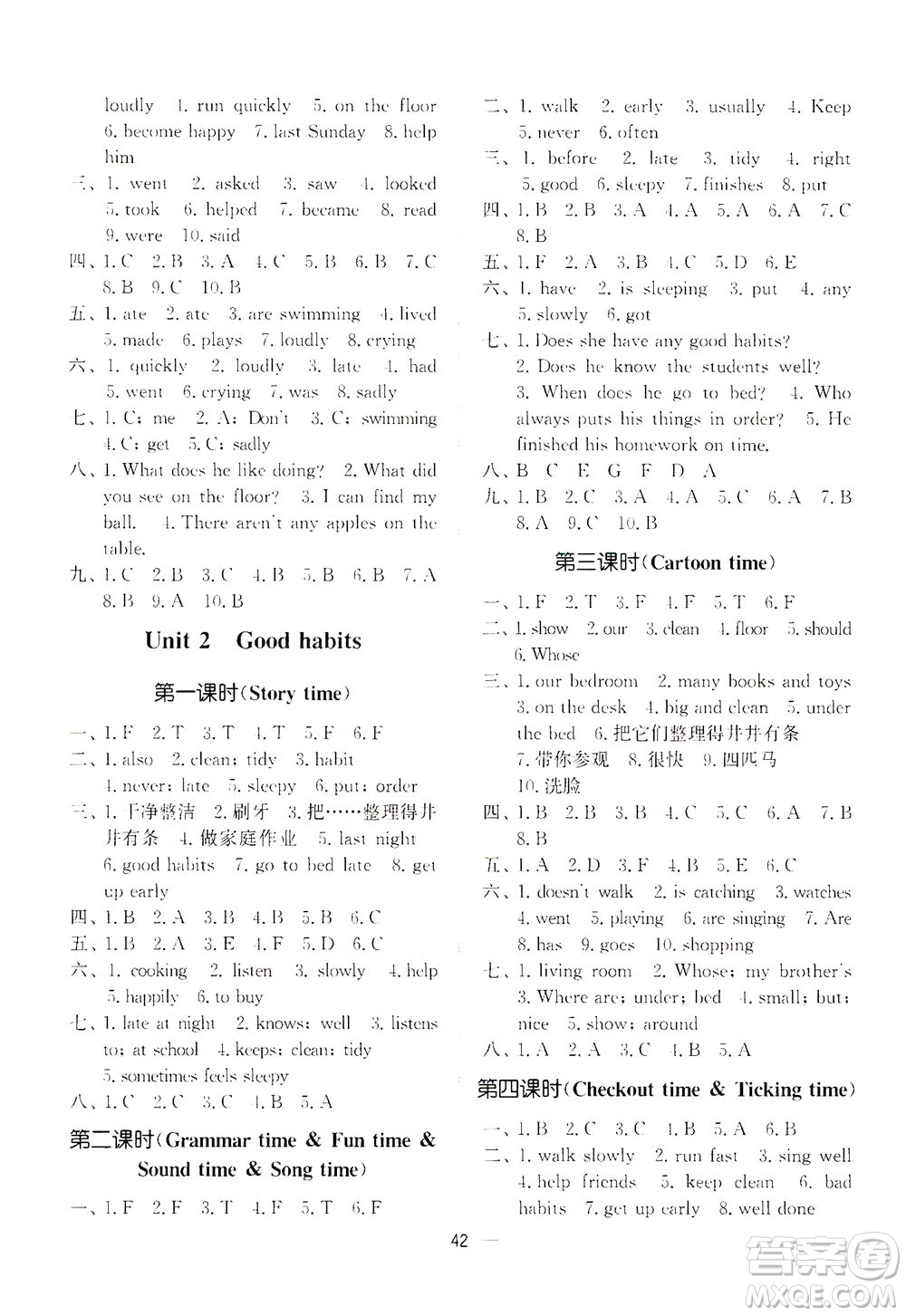 江蘇鳳凰美術(shù)出版社2021課時(shí)金練英語六年級(jí)6B江蘇版答案