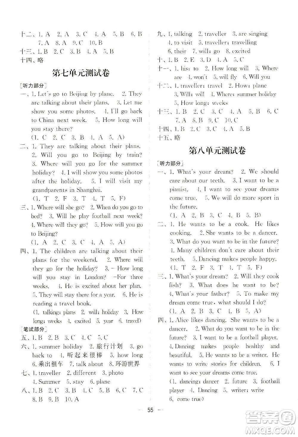 江蘇鳳凰美術(shù)出版社2021課時(shí)金練英語六年級(jí)6B江蘇版答案