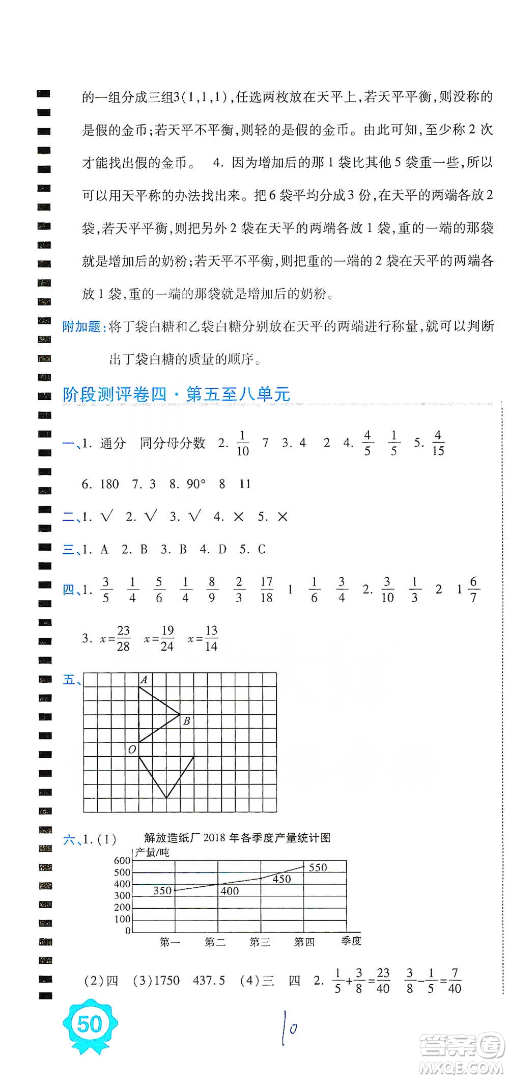 開(kāi)明出版社2021期末100分沖刺卷五年級(jí)下冊(cè)數(shù)學(xué)人教版參考答案