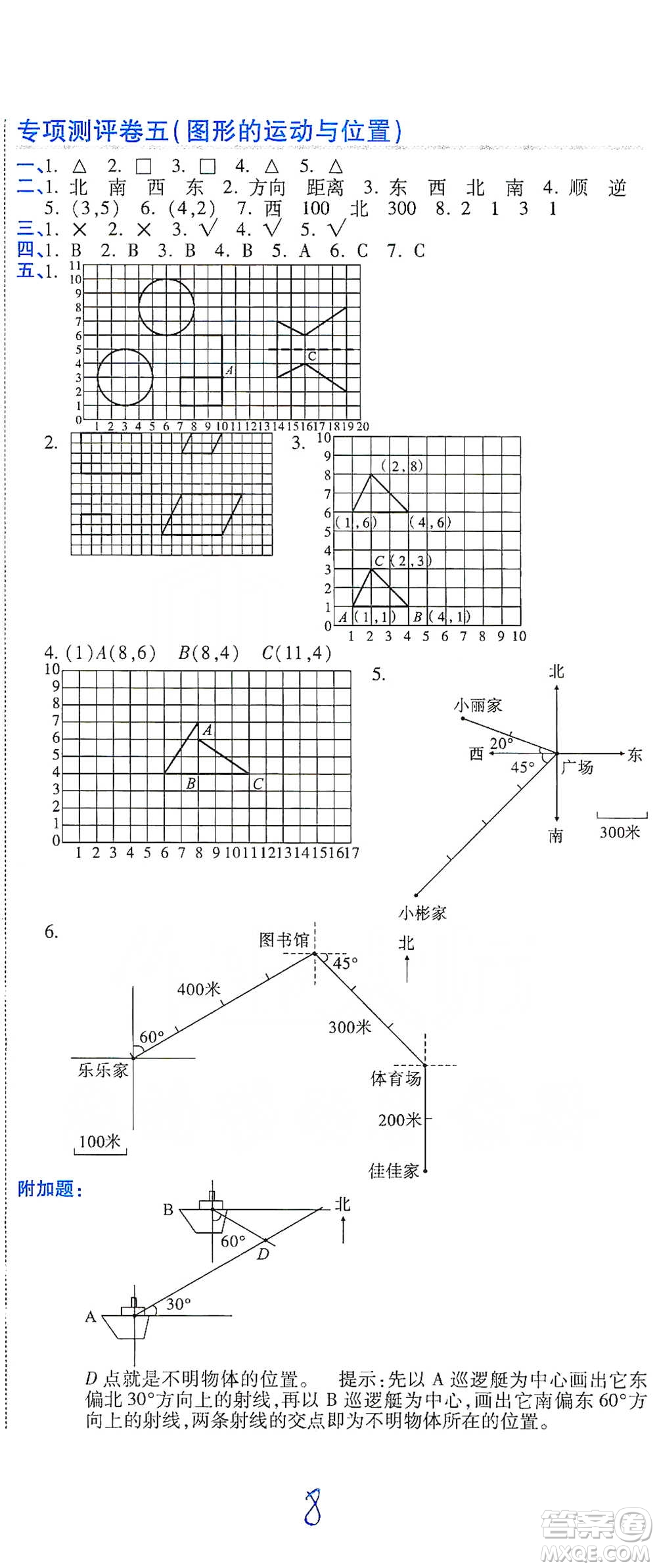 開(kāi)明出版社2021期末100分沖刺卷六年級(jí)下冊(cè)數(shù)學(xué)人教版參考答案