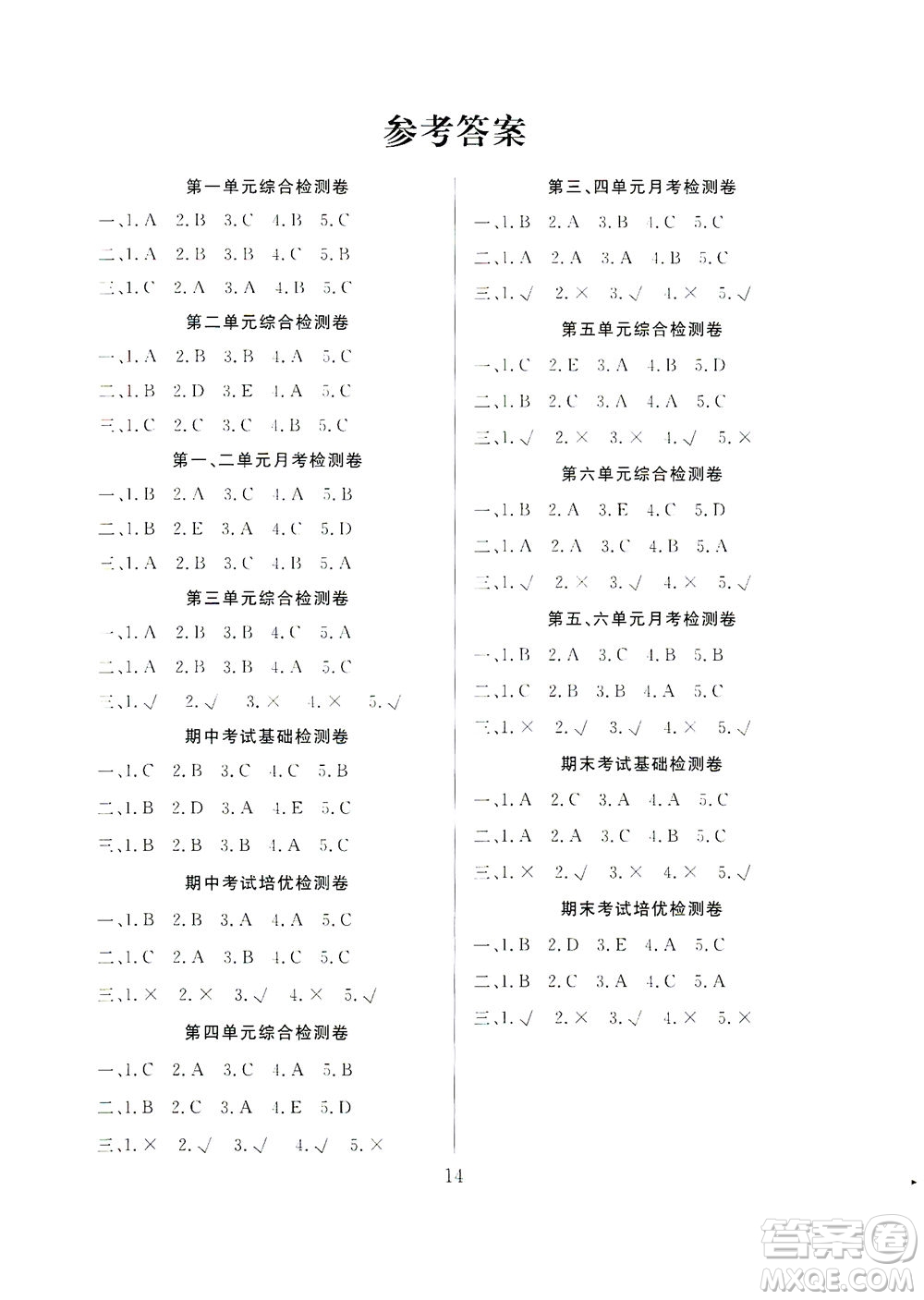 首都師范大學(xué)出版社2021黃岡四清卷聽力訓(xùn)練英語三年級起點五年級下冊RJ人教版答案