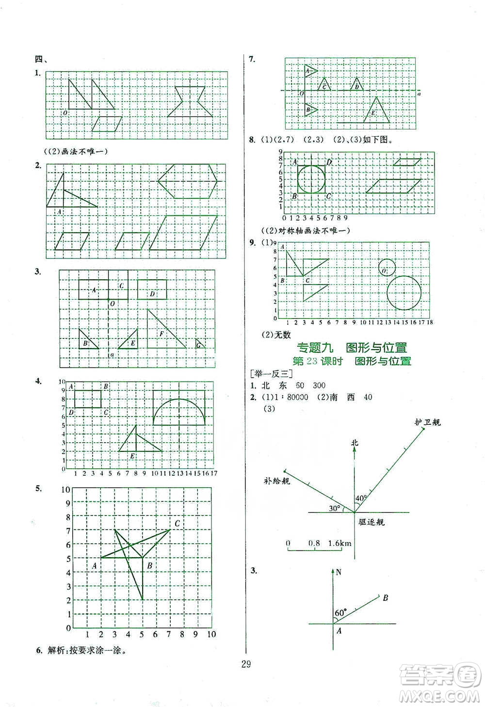 江蘇人民出版社2021實驗班小學畢業(yè)總復習數學參考答案
