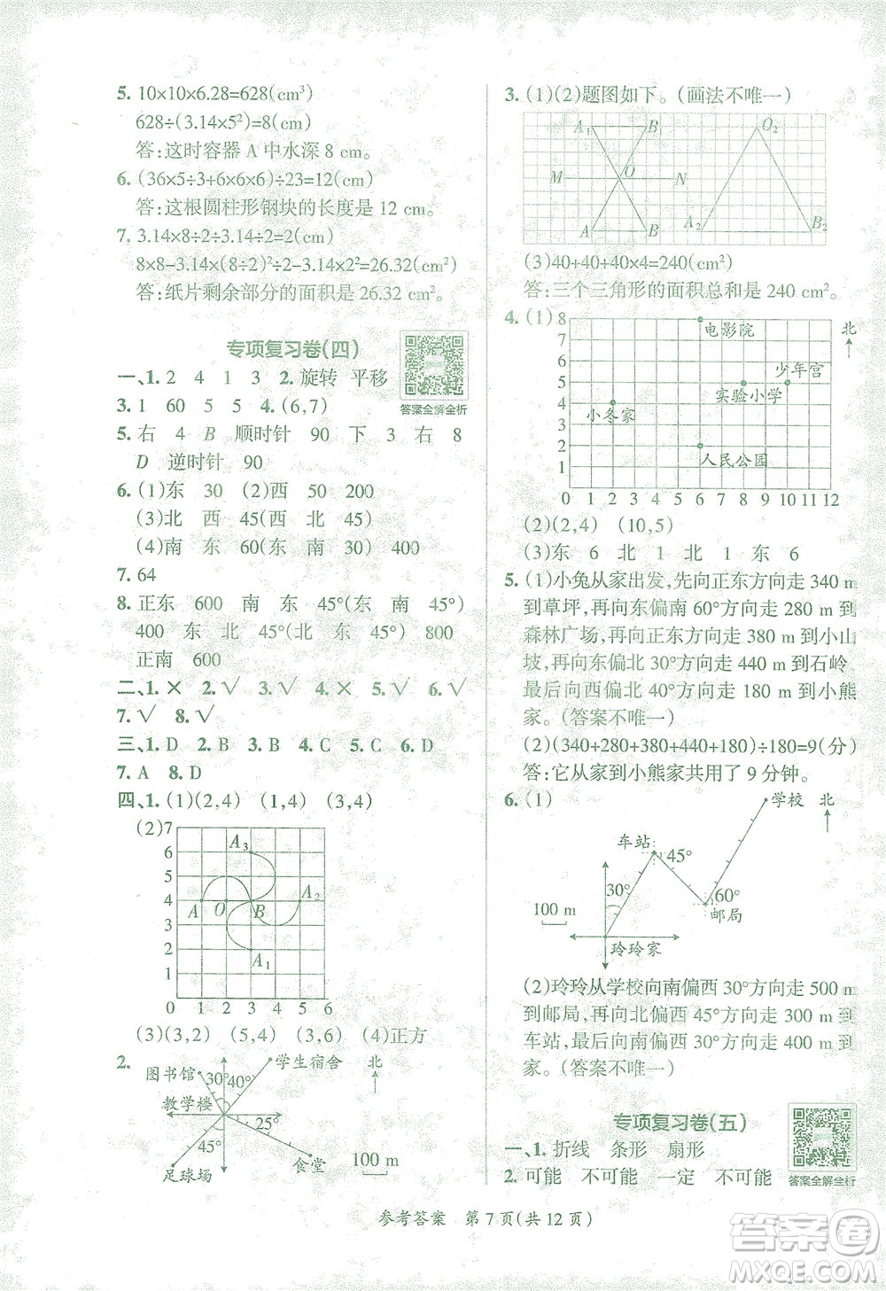 陜西師范大學(xué)出版總社有限公司2021小學(xué)學(xué)霸單元期末標(biāo)準(zhǔn)卷數(shù)學(xué)六年級下RJ人教版答案