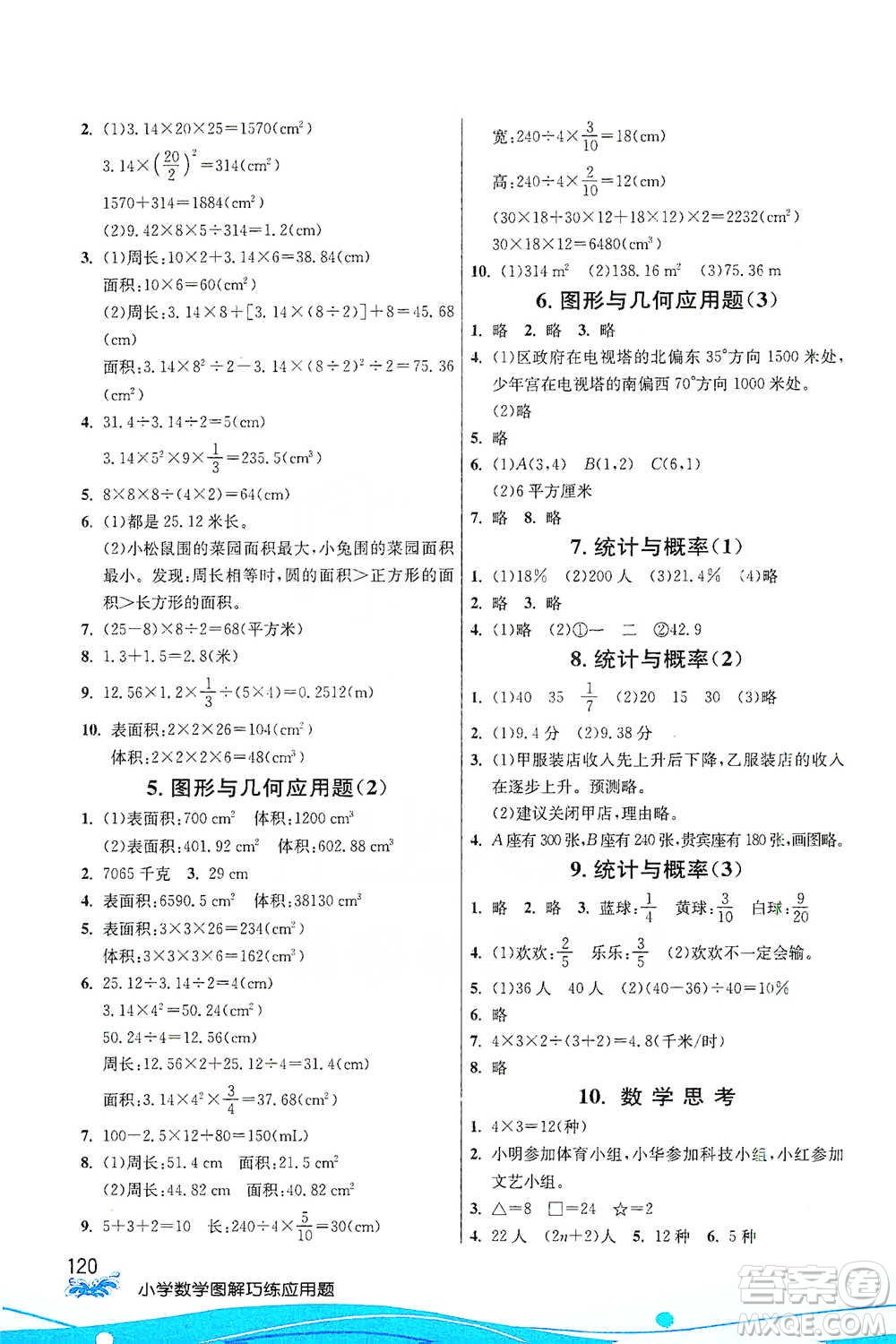 江蘇人民出版社2021小學(xué)數(shù)學(xué)圖解巧練應(yīng)用題六年級(jí)下冊(cè)人教版參考答案