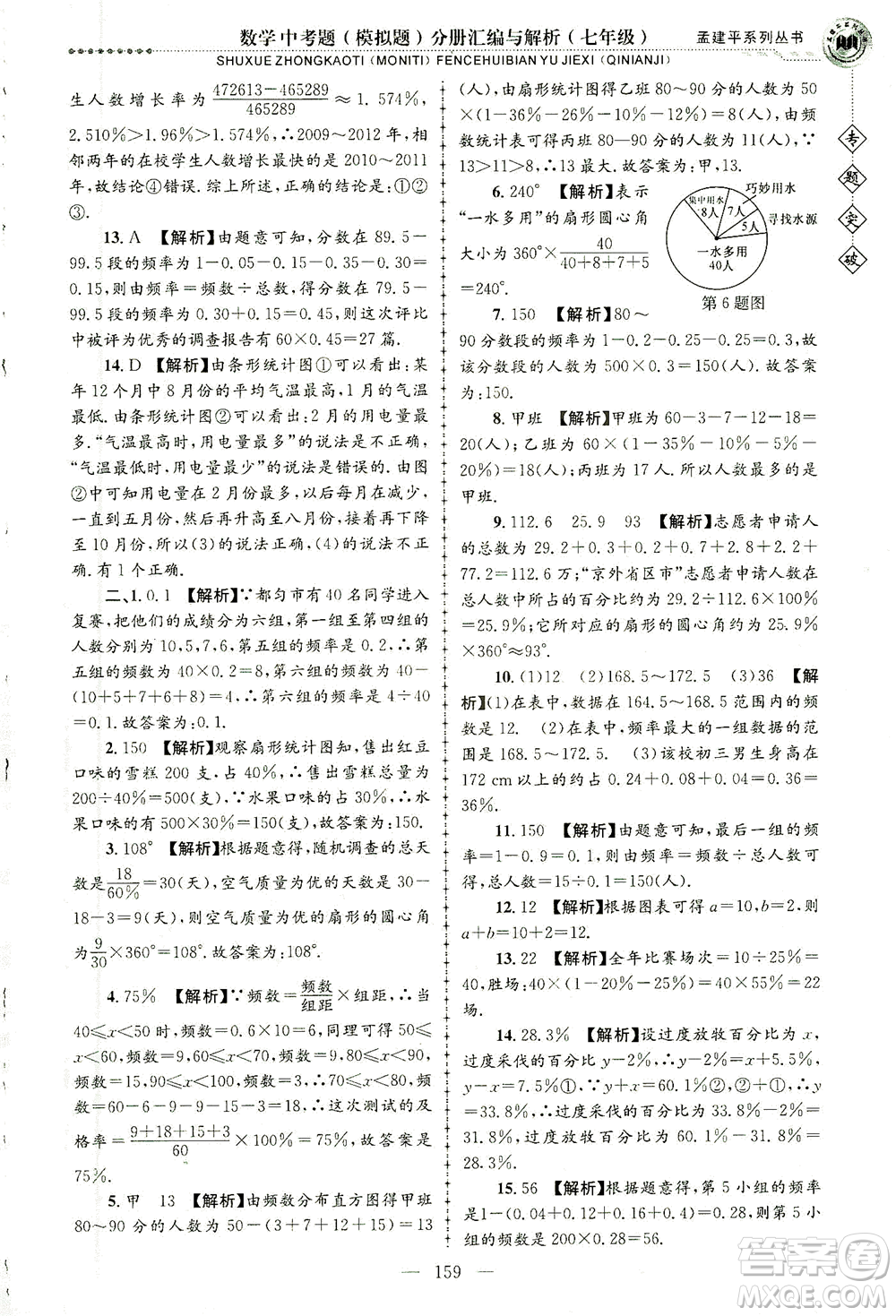 浙江工商大學(xué)出版社2021專題突破中考題（模擬題）分冊(cè)匯編與解析七年級(jí)數(shù)學(xué)答案