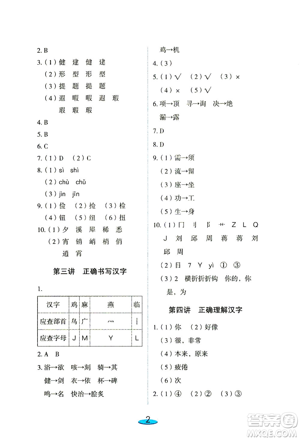 上海大學(xué)出版社2021鐘書金牌小升初銜接教材語文答案