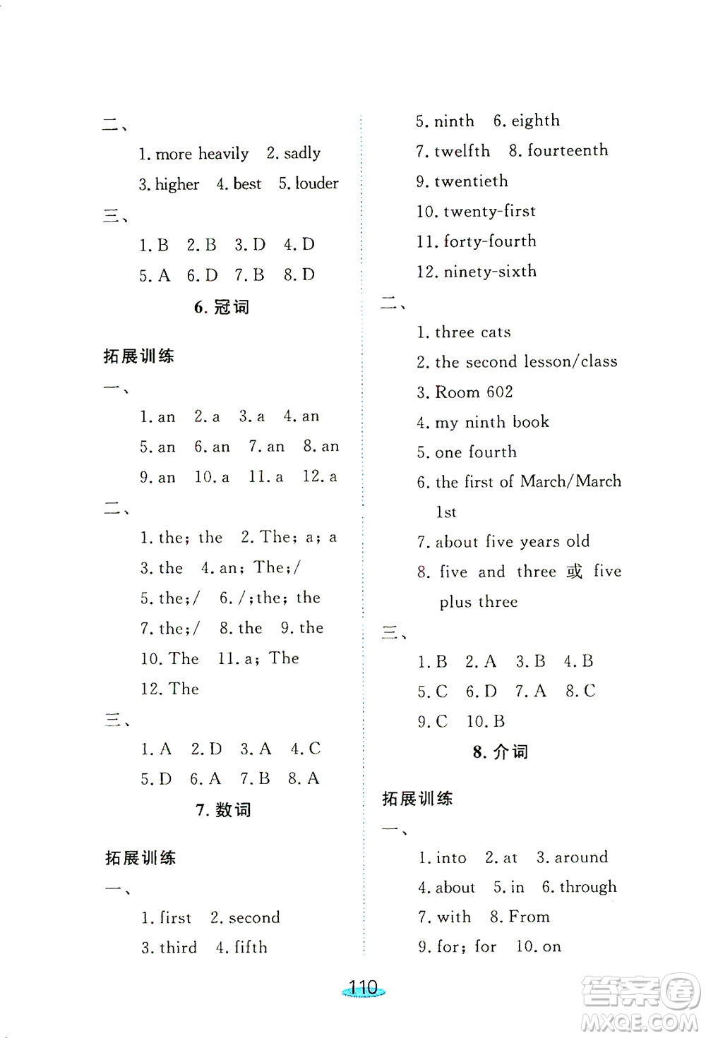 上海大學(xué)出版社2021鐘書金牌小升初銜接教材英語答案