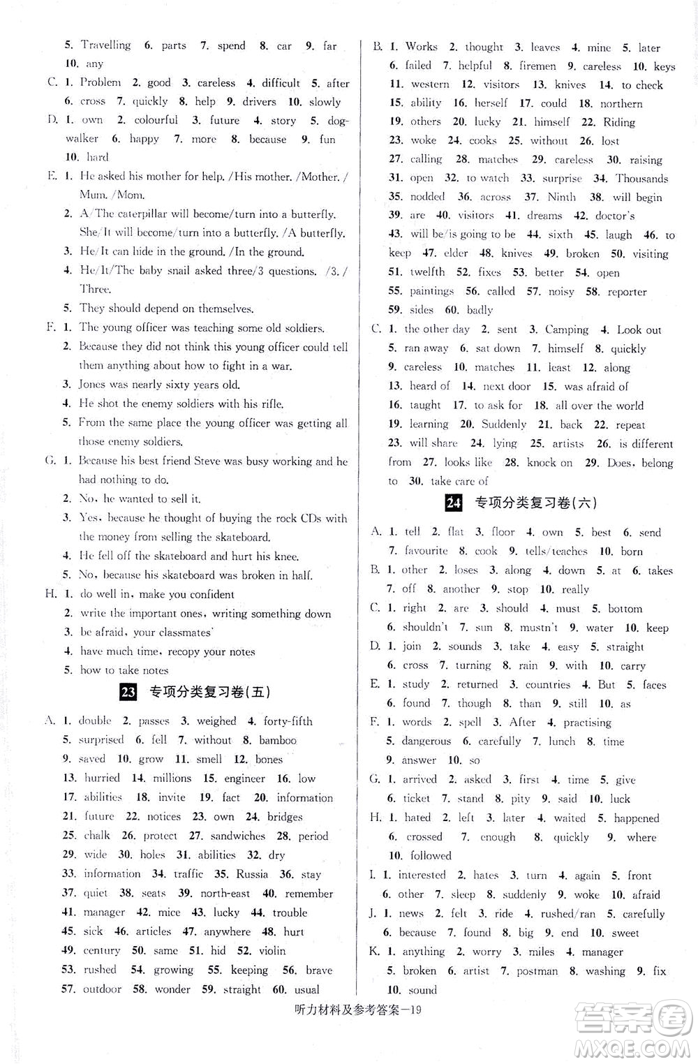 江蘇鳳凰美術(shù)出版社2021搶先起跑大試卷七年級(jí)英語(yǔ)下冊(cè)江蘇版答案
