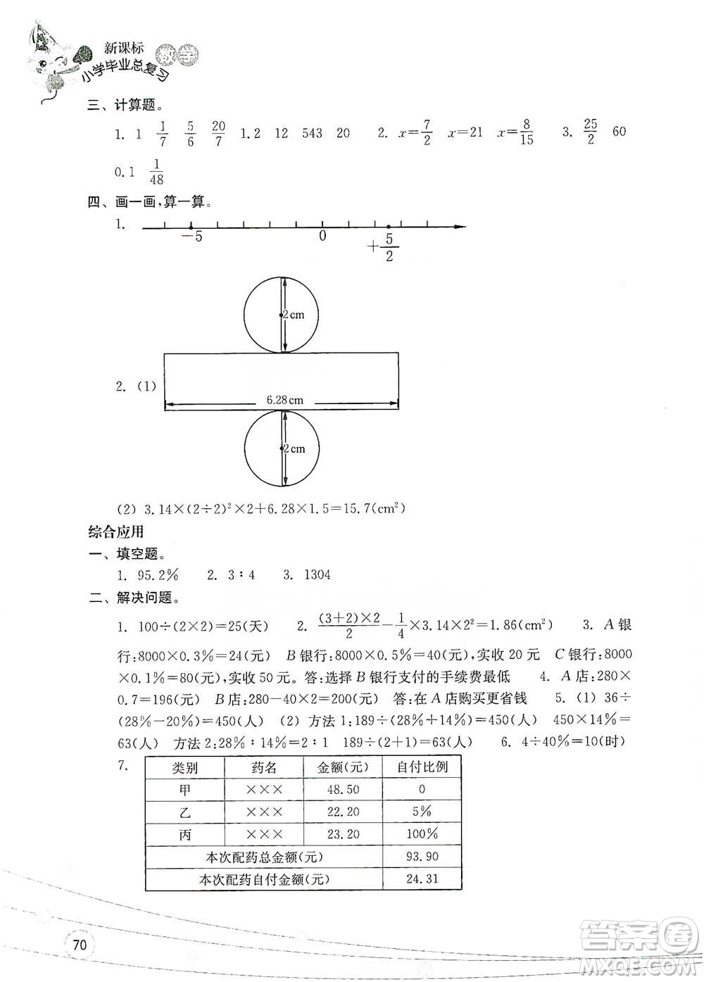 浙江教育出版社2021小學(xué)畢業(yè)總復(fù)習(xí)數(shù)學(xué)參考答案