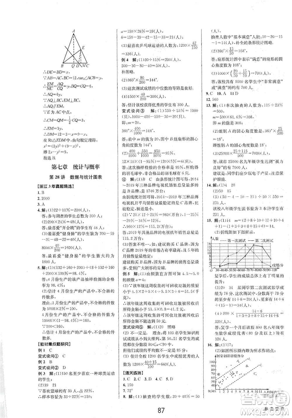 天津科學(xué)技術(shù)出版社2021初中新學(xué)案優(yōu)化與提高數(shù)學(xué)中考總復(fù)習(xí)參考答案