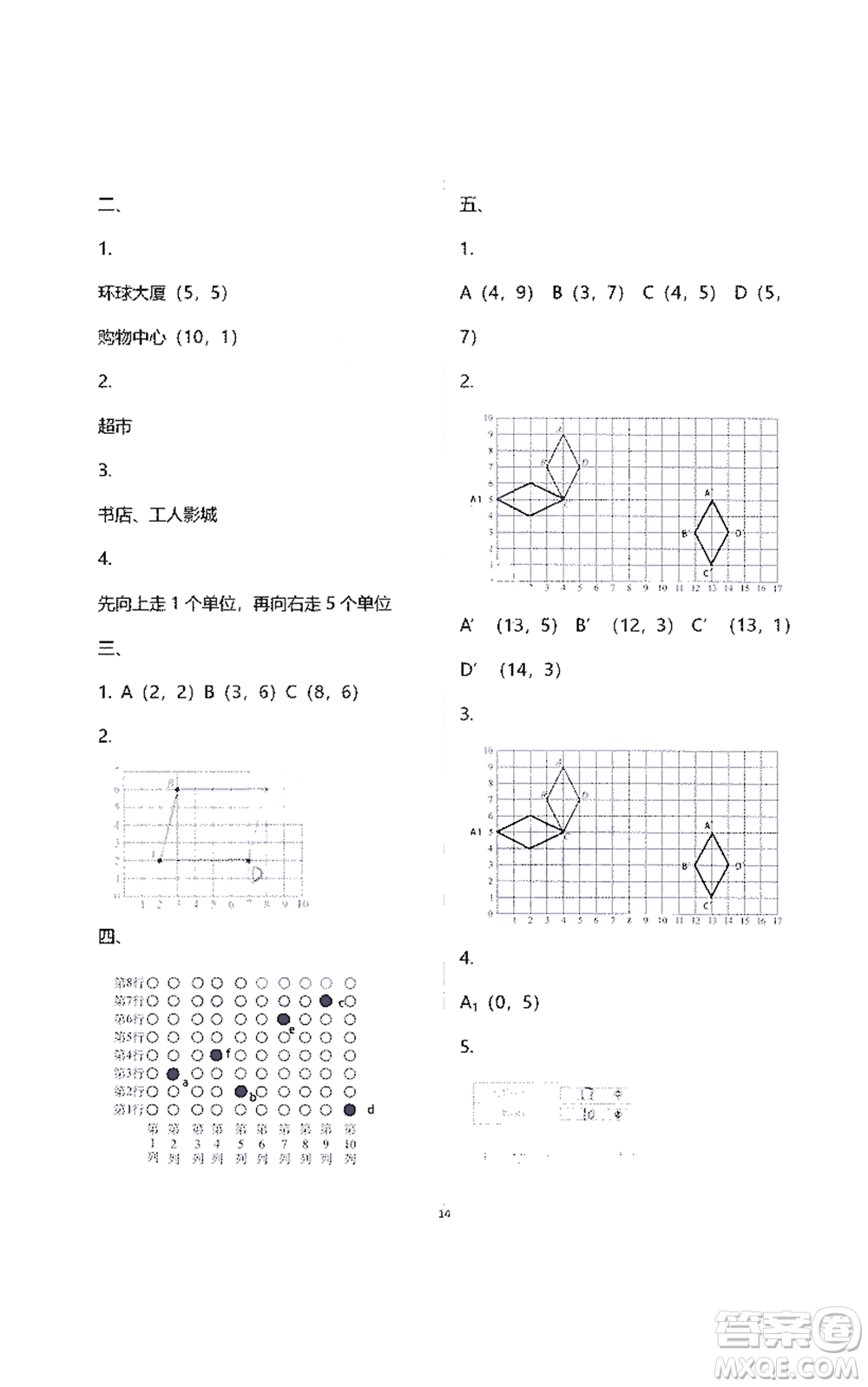 江蘇鳳凰教育出版社2021練習(xí)與測試四年級數(shù)學(xué)下冊蘇教版答案