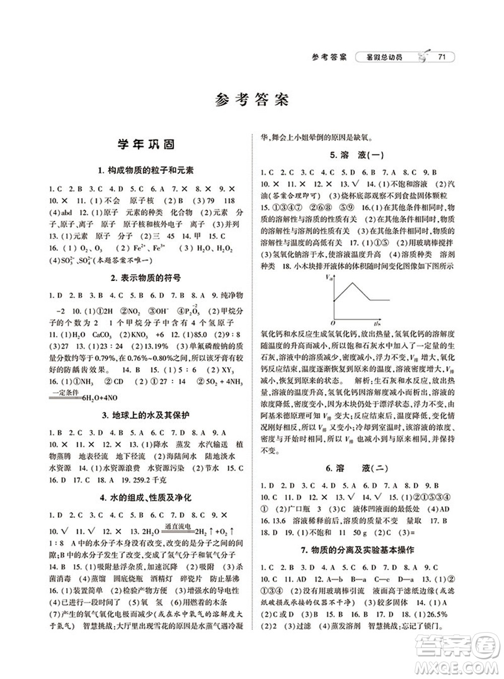 寧夏人民教育出版社2021經(jīng)綸學(xué)典暑假總動(dòng)員科學(xué)八年級(jí)ZJ浙教版答案