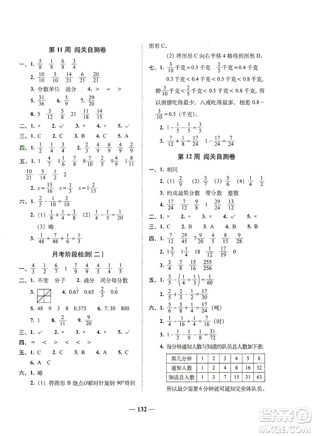 長(zhǎng)春出版社2021A+全程練考卷五年級(jí)數(shù)學(xué)下冊(cè)人教版答案