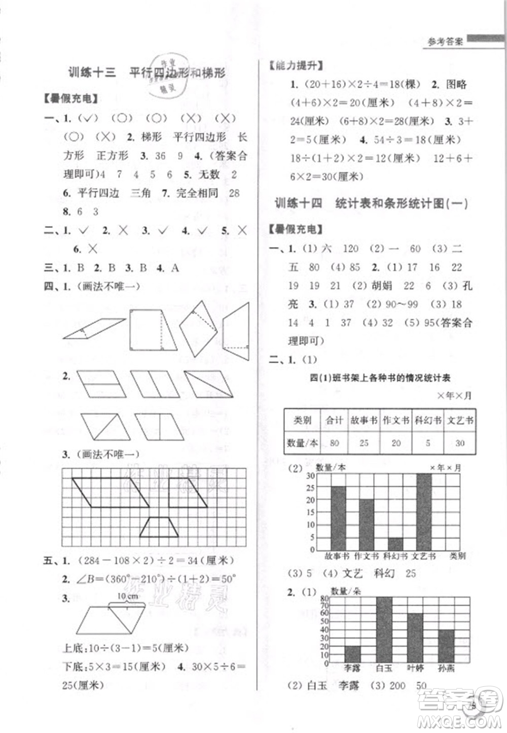 江蘇鳳凰少年兒童出版社2021小學(xué)數(shù)學(xué)暑假接力棒四升五年級(jí)江蘇版答案