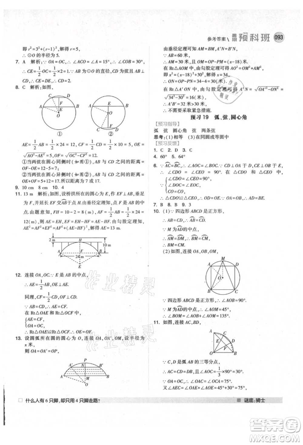 寧夏人民教育出版社2021經(jīng)綸學(xué)典暑期預(yù)科班八年級數(shù)學(xué)人教版參考答案