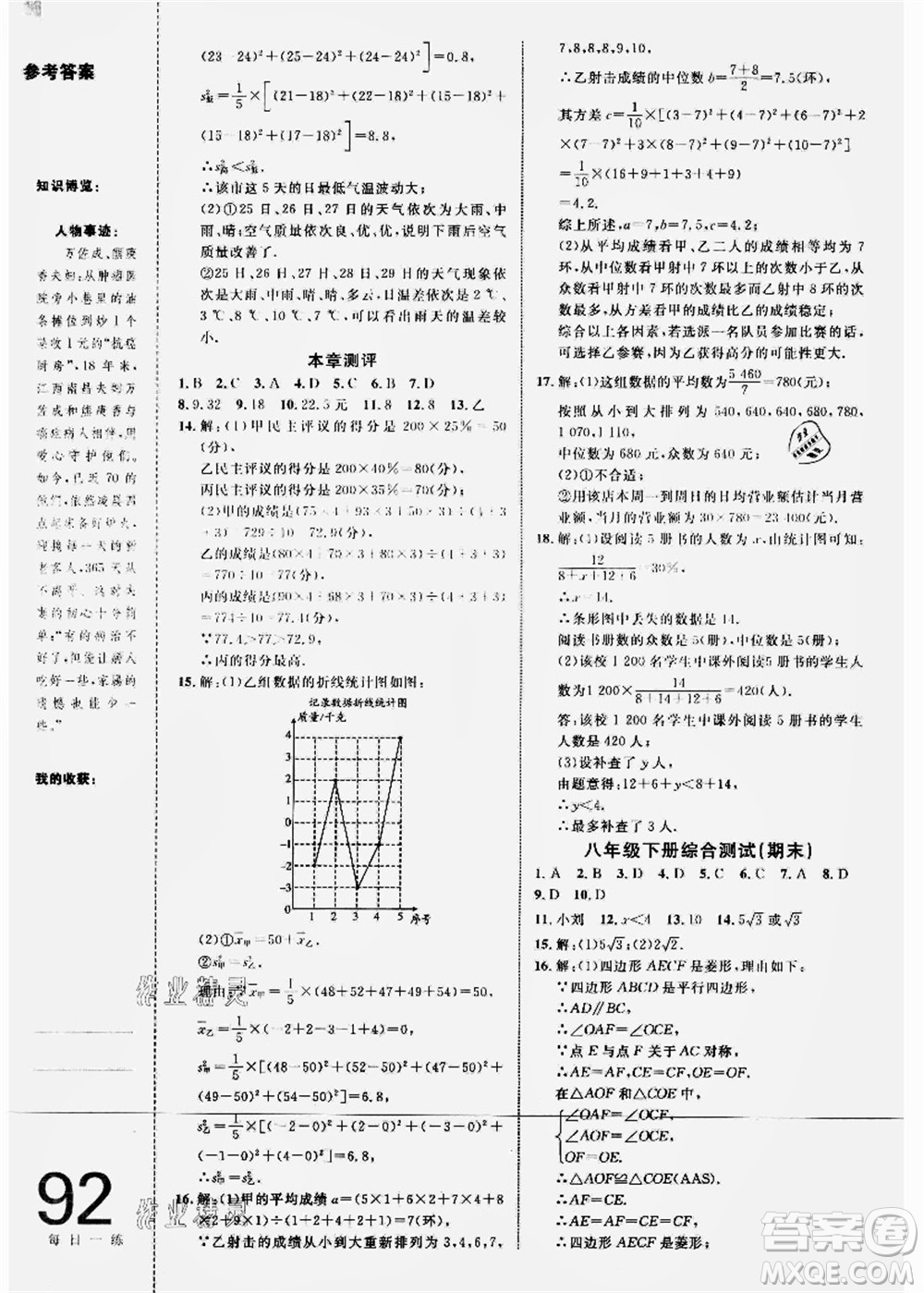 中國海洋大學出版社2021輕松暑假復習+預習8升9年級數(shù)學答案